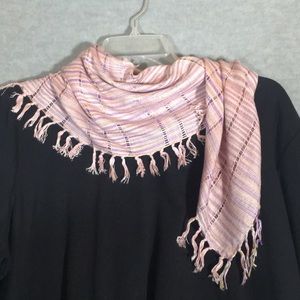 SPORTIQUE Warm Versatile Feminine Pink and Purple 100% Rayon Fringed Scarf